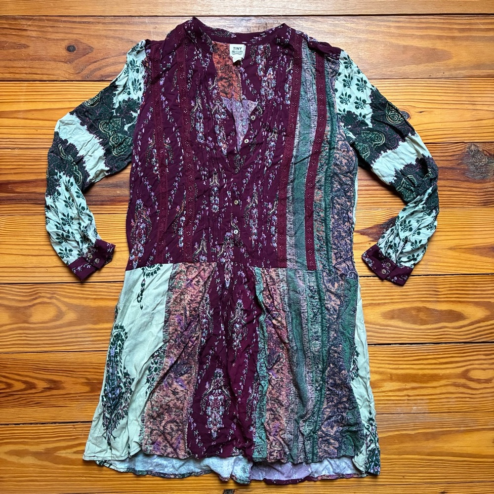 Tiny Petites Multicolor Bohemian Tunic Top, EUC, MP - Picture 3 of 12
